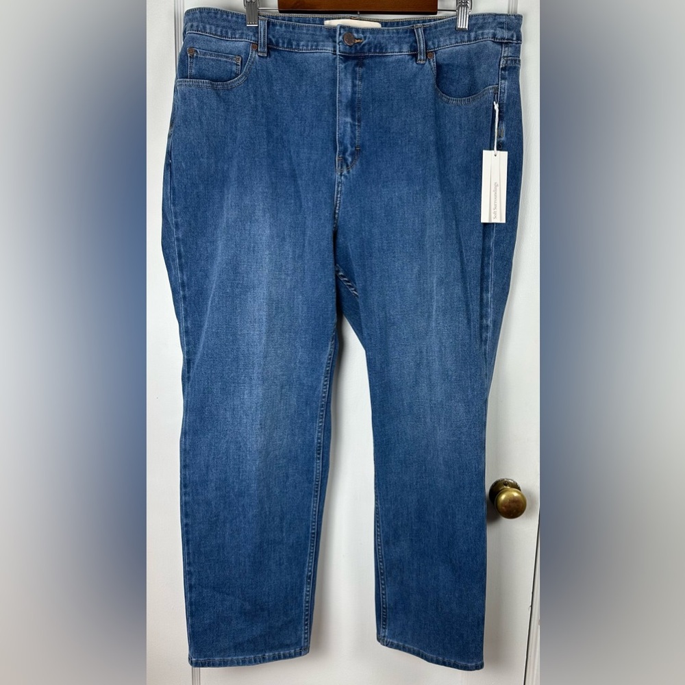 Soft Surroundings Mid-Blue Straight Leg Women's Jeans